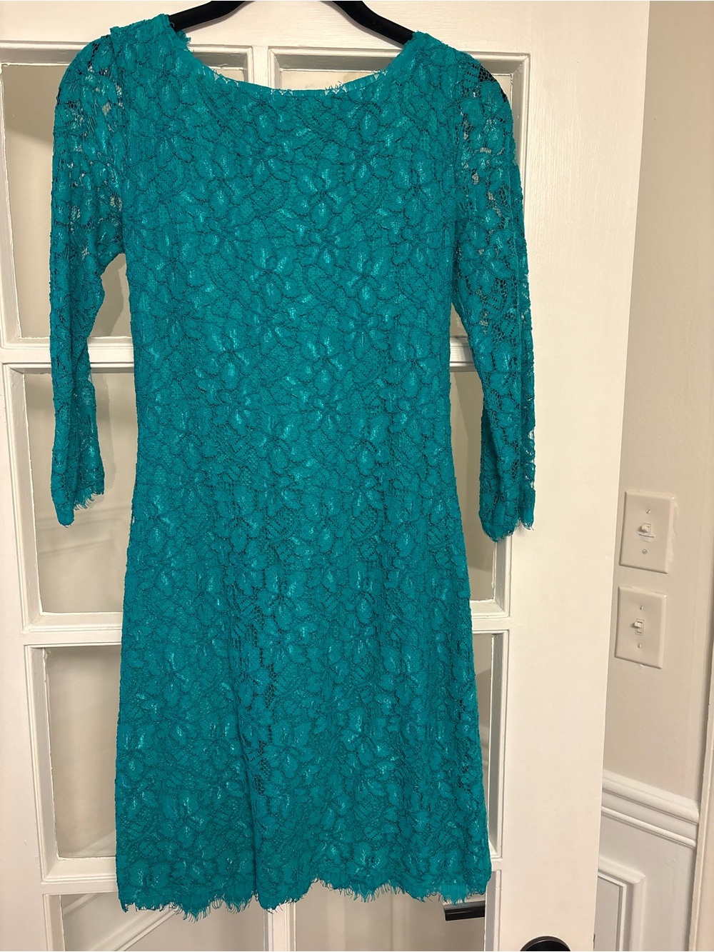 Teal Lace A-Line Dress - Women